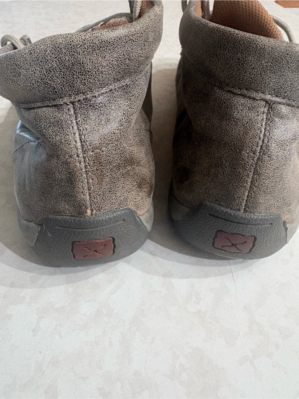 Twisted Taupe Woven Leather Chukka Boots. 10-1/2 - Picture 8 of 9